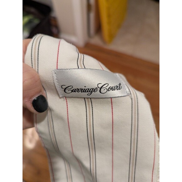 Vintage Carriage Court Pin Stripe White Blue Red Blazer with Shoulder Pads S17 - Picture 7 of 8